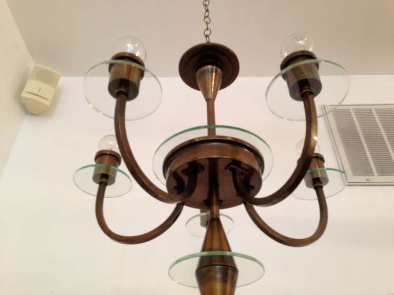 Danish Art Deco Chandelier In Excellent Condition For Sale In New York, NY