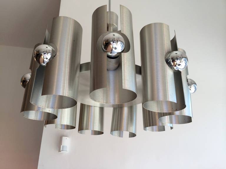 brushed silver chandelier