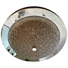 Large 1960s Austrian Glass Flush Light 6