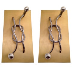 Pair of Large Sculptural Italian Wall Lights