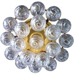 Austrian Hand Blown Glass Flush  Chandelier