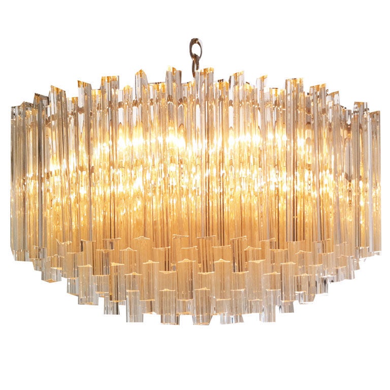 Large Italian Crystal Prism Chandelier at 1stDibs