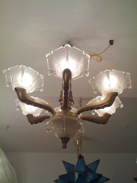 French Deco Chandelier In Excellent Condition In New York, NY