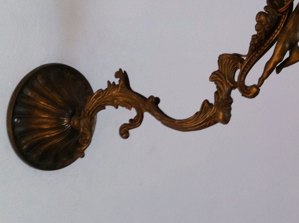 Brass Pair of French Regency Sconces For Sale