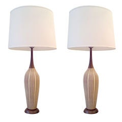 Pair of Fifties Art Pottery Lamps