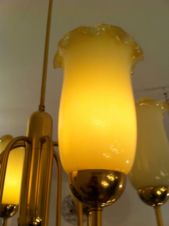 Austrian 1940s Golden Chandelier For Sale 1