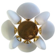 Stilnovo Fifties Golden Flush Chandelier