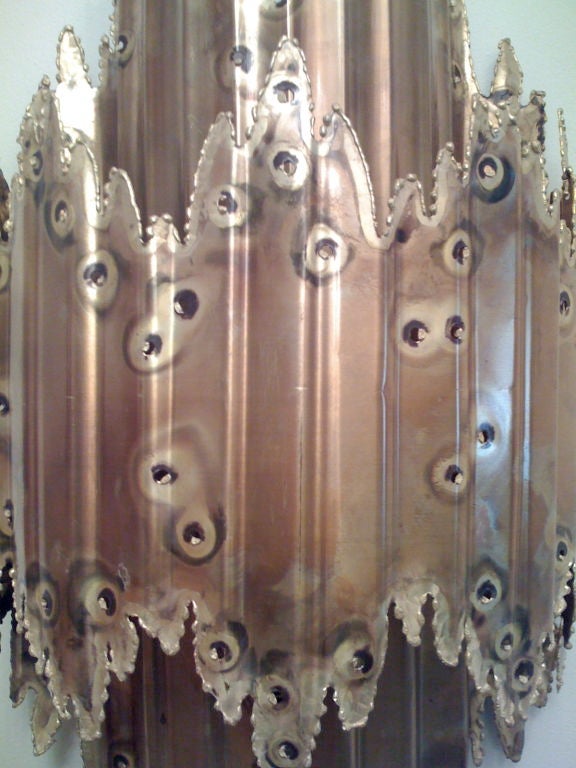 Mid-20th Century Pair of Large Feldman Brutal Wall Lights