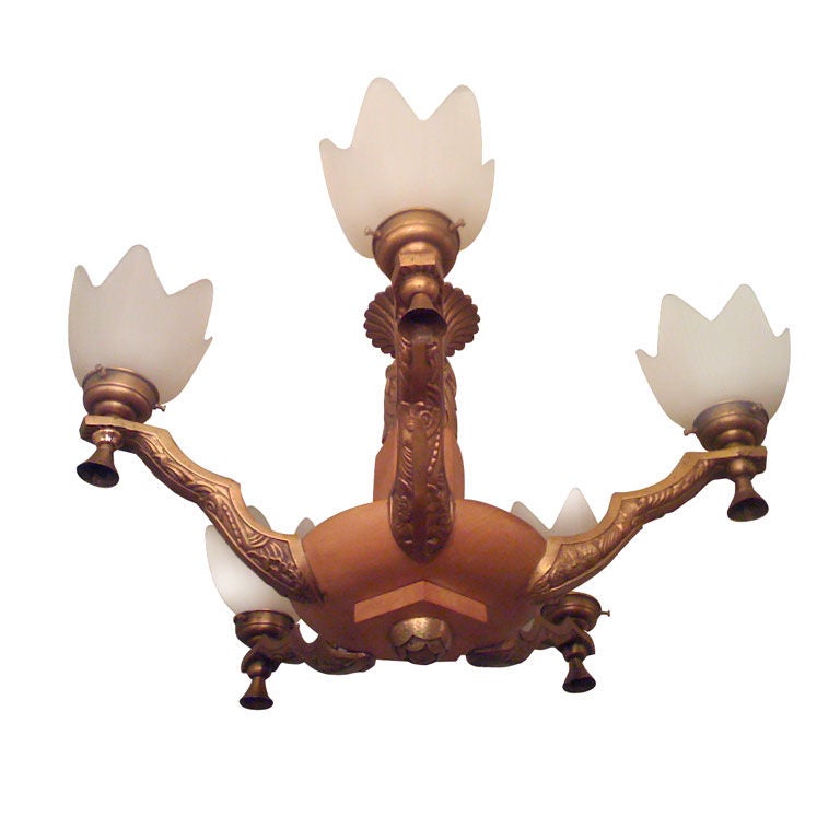 Austrian Moderne Chandelier For Sale