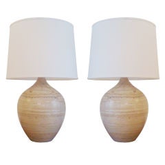 Pair of California Art Pottery Table Lamps