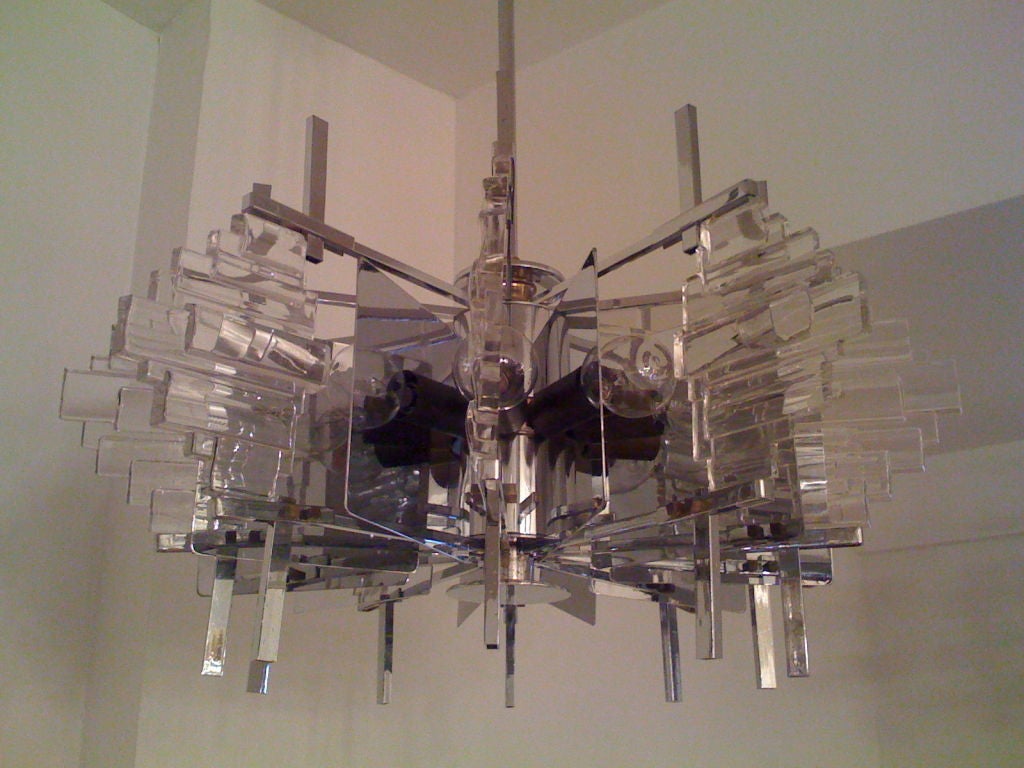 Rare Italian Sciolari 1960s Chandelier For Sale 2