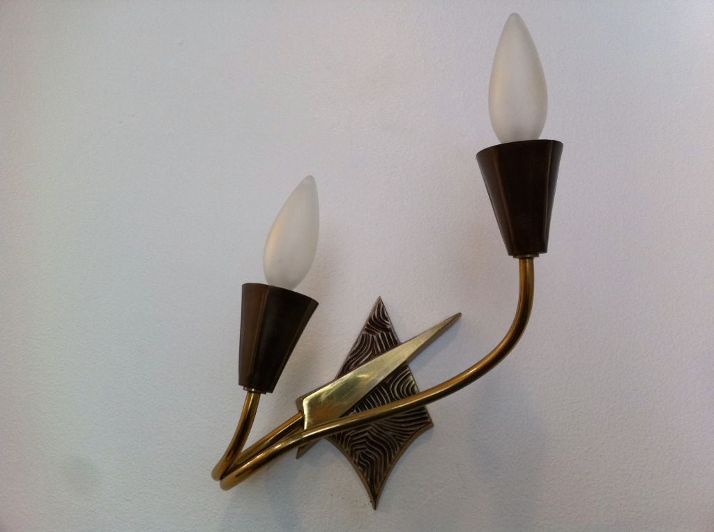 Late 20th Century Pair of French 1970s Appliques or Sconces For Sale