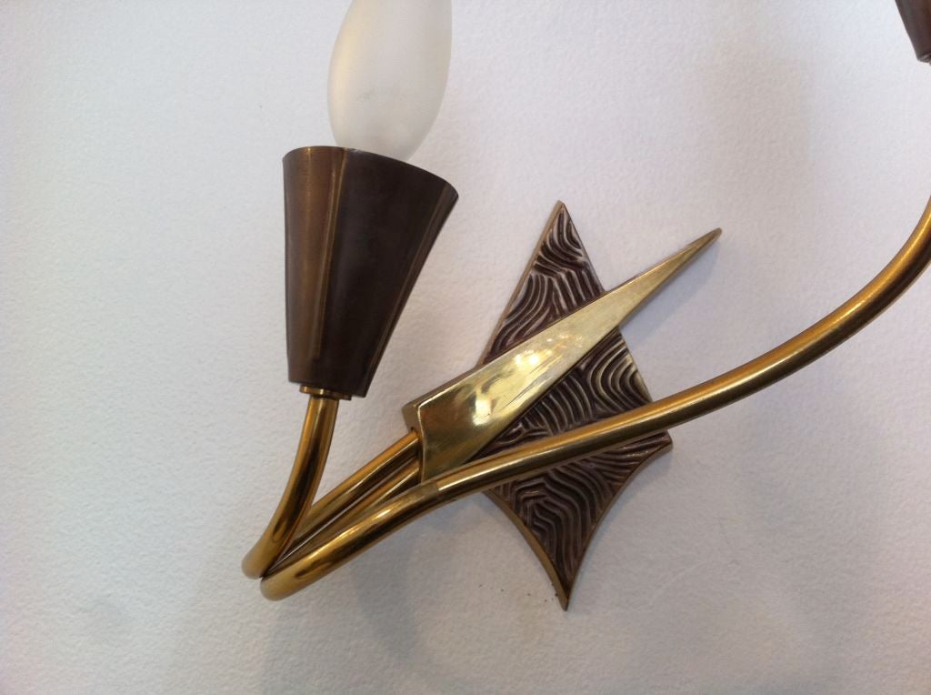 Pair of French 1970s Appliques or Sconces For Sale 1