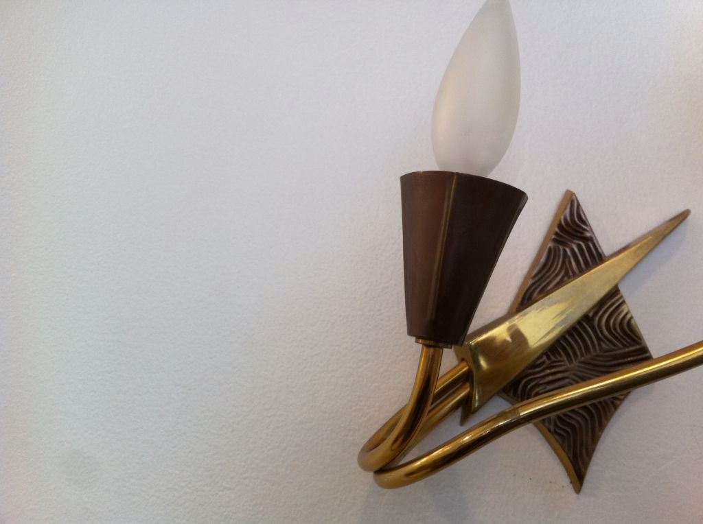 Pair of French 1970s Appliques or Sconces For Sale 3