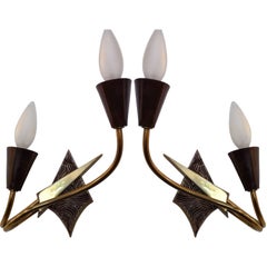 Pair of French 1970s Appliques or Sconces