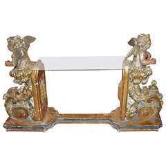 Console italienne en forme d'ange du XVIIe siècle