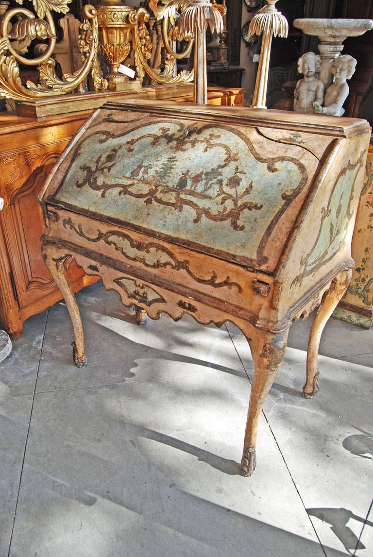 Italian Fabulous 18th Century Painted Venetian Desk