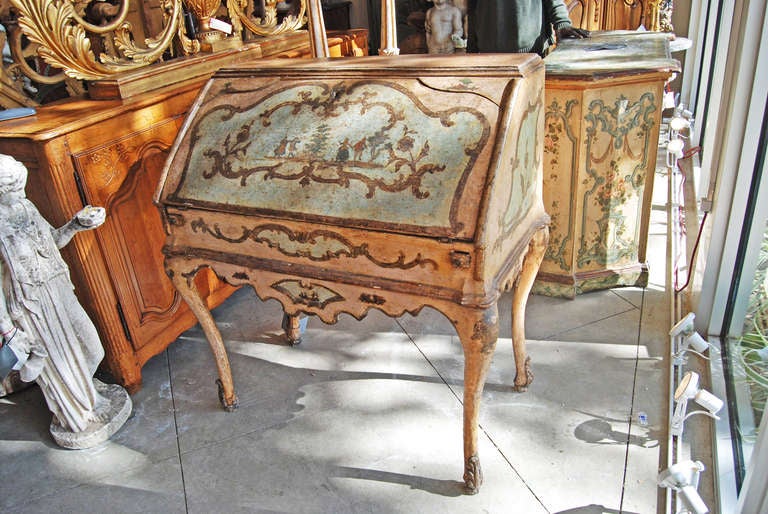 Beautifully Painted Original Design 18th c. Venetian Desk