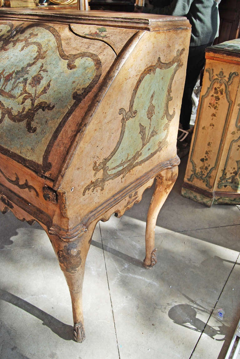 18th Century and Earlier Fabulous 18th Century Painted Venetian Desk