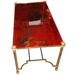 Art Nouveau Cerise Eglomise Coffee Table