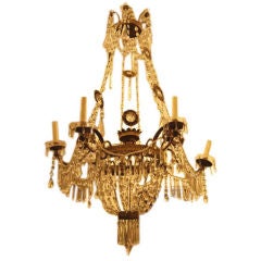19th Century Italian Tole and Crystal Chandelier