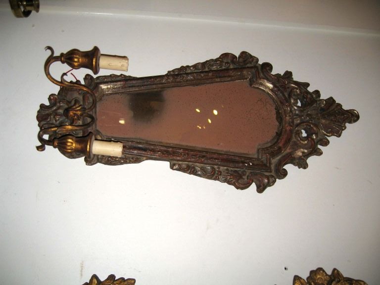 Appliques à deux lumières en miroir