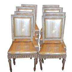 Exceptional set  8 18thc. Italian Chairs