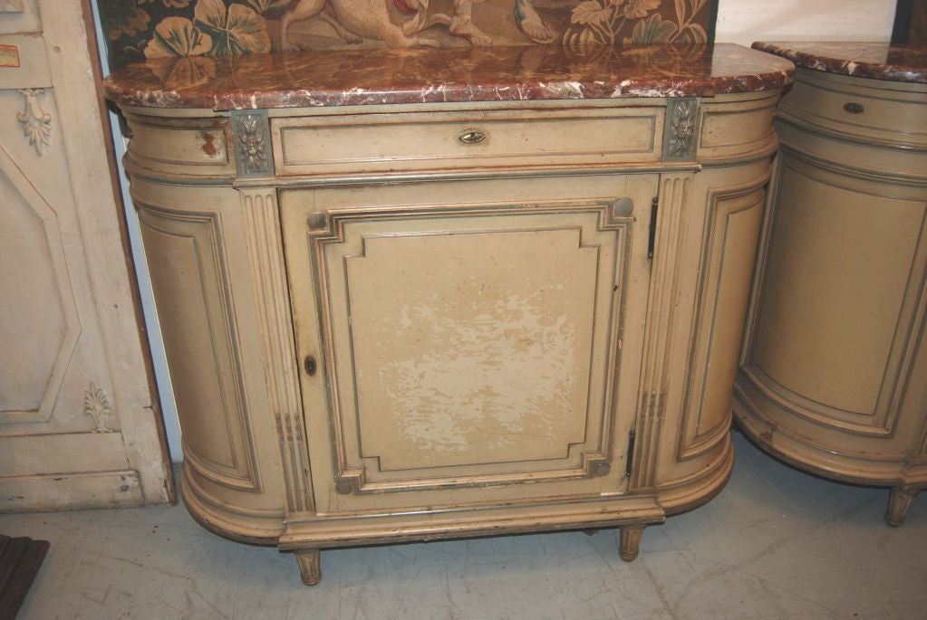 Pair Belle Epoch Painted Buffets