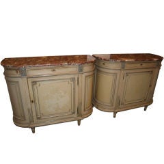 Pair Belle Epoch Painted Buffets
