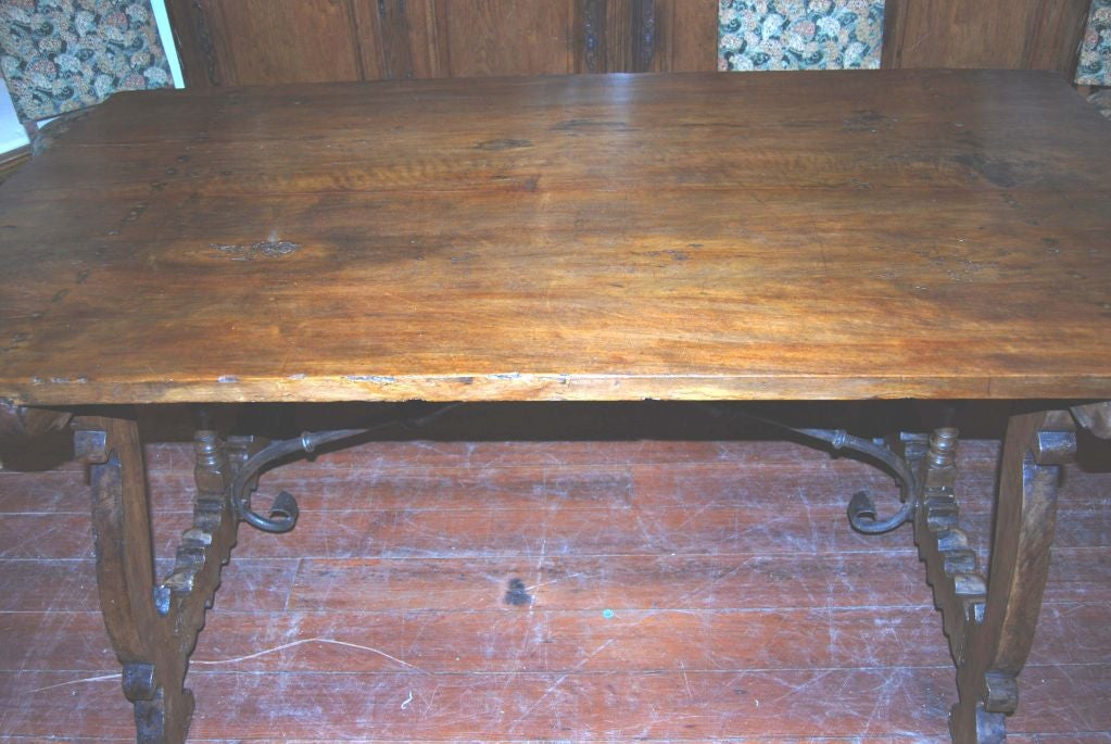 18th Century and Earlier 18th c. Walnut Trestle Table For Sale