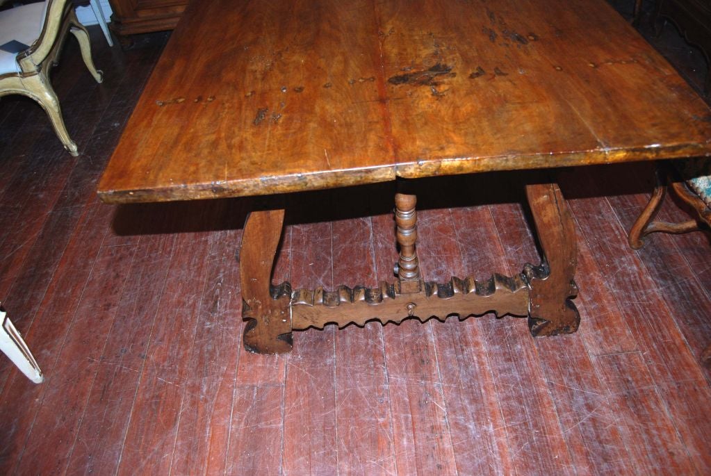 18th c. Walnut Trestle Table For Sale 2
