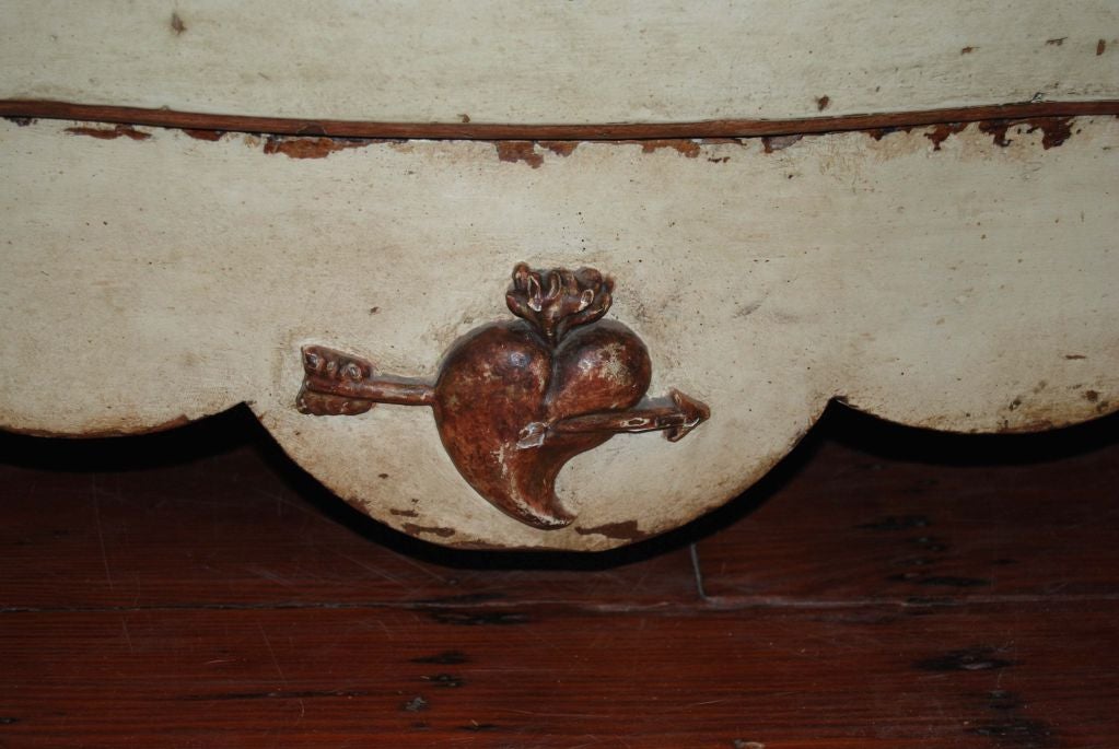 Lovely Painted Commode with Carved Heart on Apron