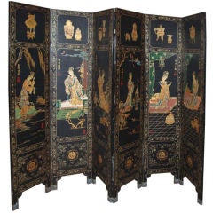 Antique 19th c, Coromandel Chinois Screen