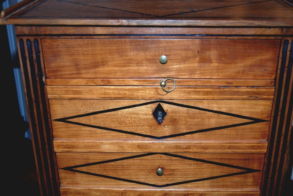 Lovely Walnut Six Drawer Chest with Desk