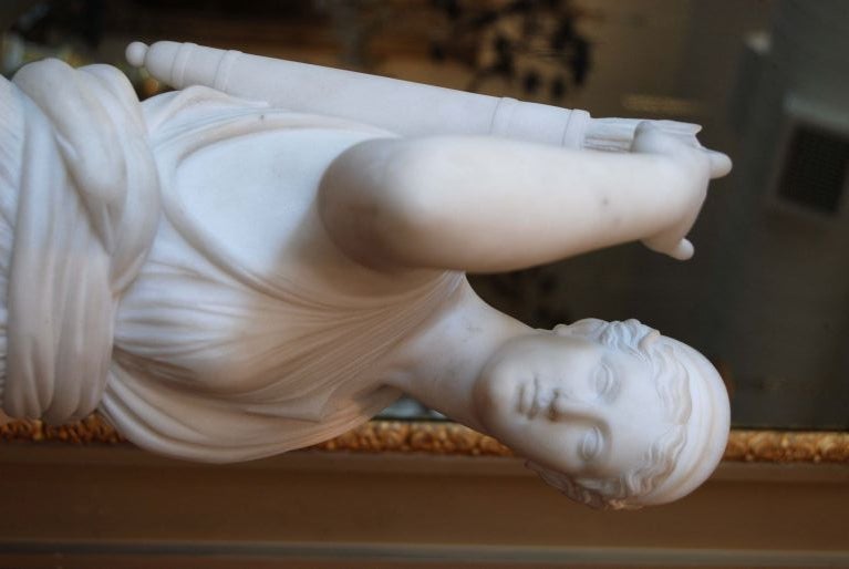 Italian 19thc. Marble Statue of Diana