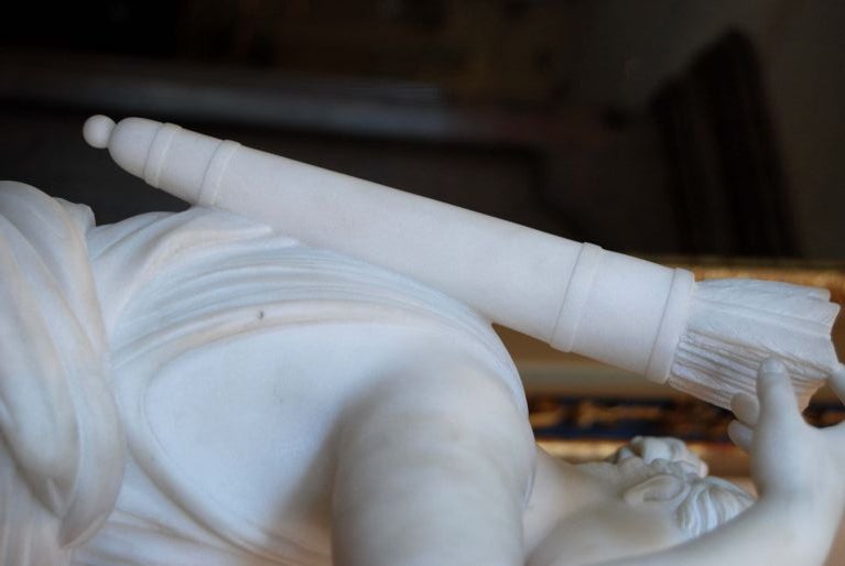 19thc. Marble Statue of Diana In Good Condition In New Orleans, LA