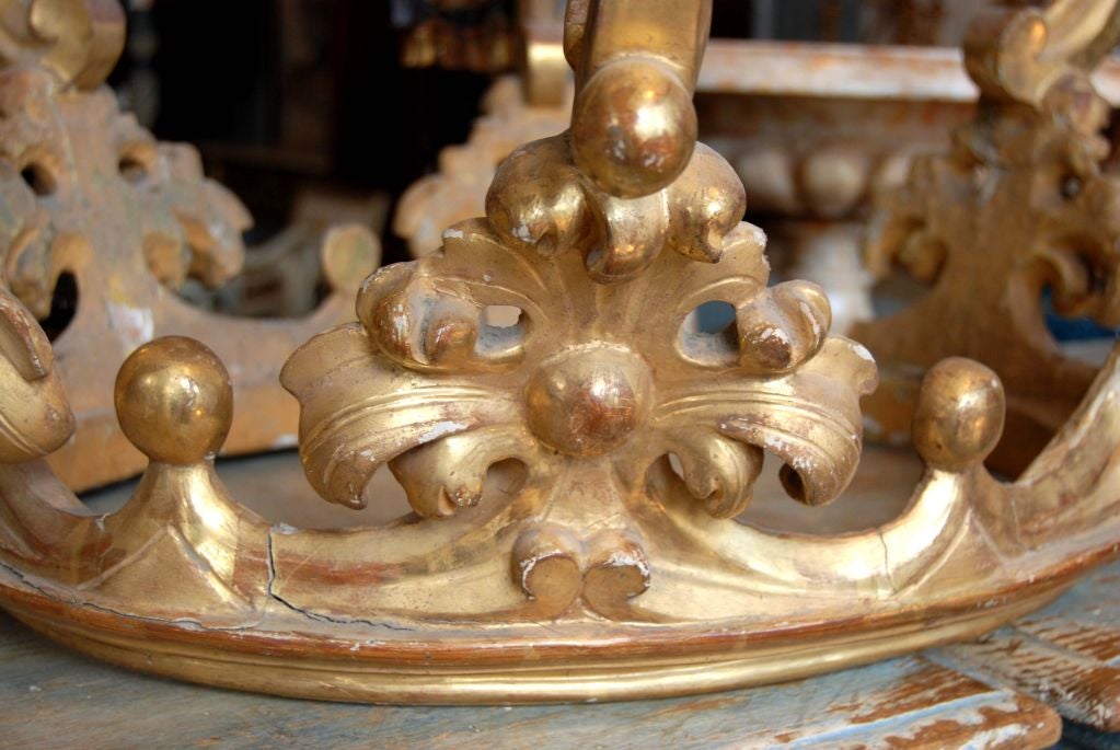 Beautifully Carved and Gilded Large Corona
