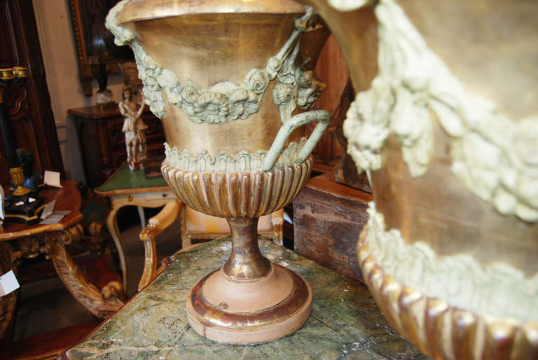 Italian Giltwood Urns 1