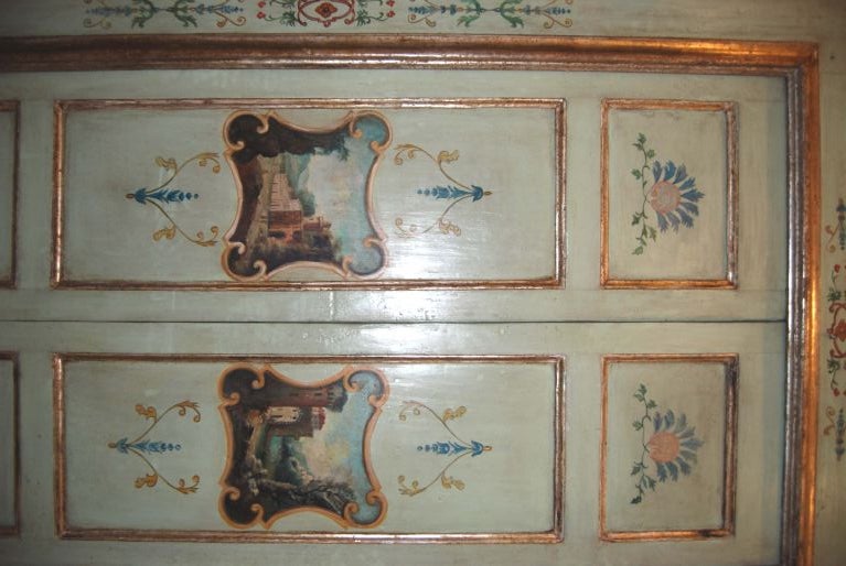 19th c. Painted Italian Doors with Frame