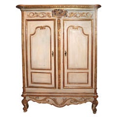 Petit 19thc. painted and Gilded Armoire
