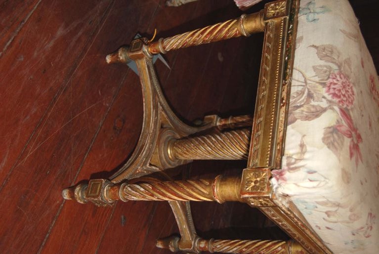 Beautifully carved and gilded piano stool