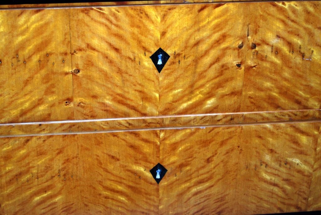 19th c. Petit Burled Maple Biedermeier Commode