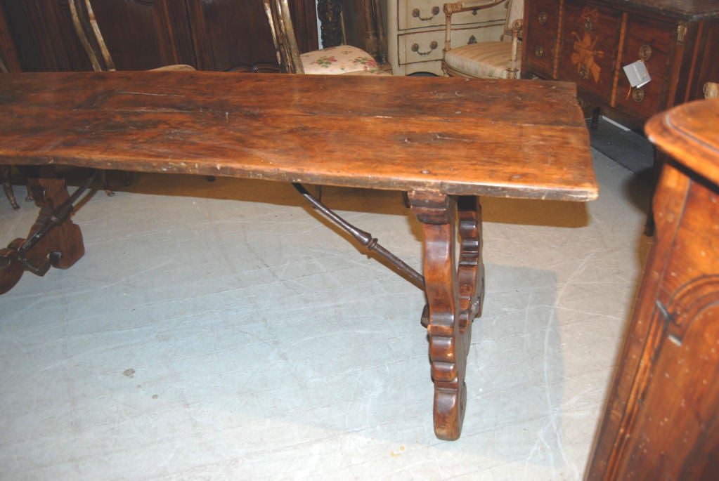 18th C. Walnut Refectory Table For Sale 1