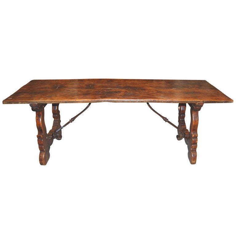 18th C. Walnut Refectory Table For Sale