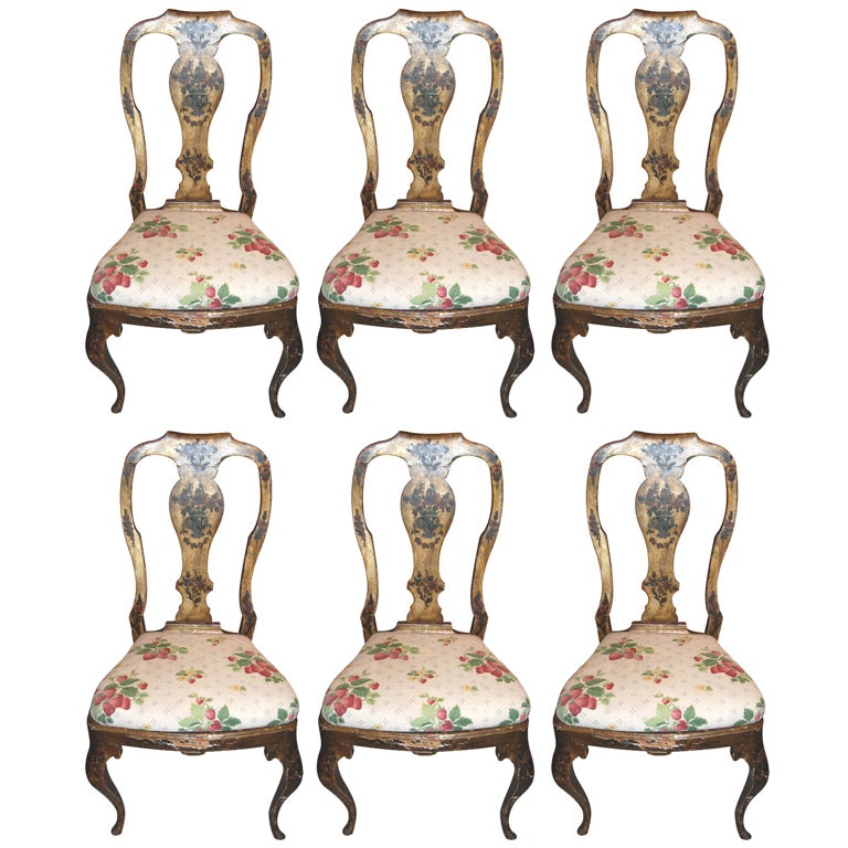 Set Of 6 Venetian Dining Chairs For Sale