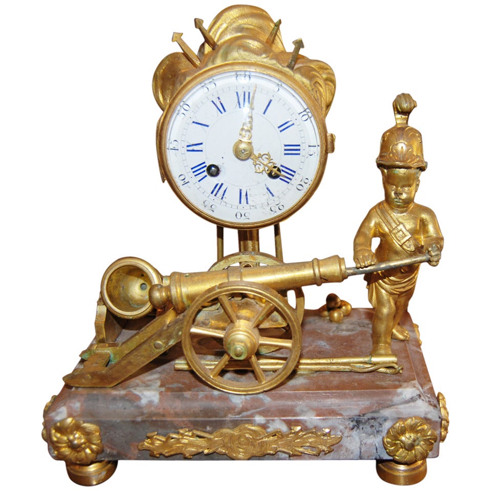 Period Empire Bronze Dore Clock