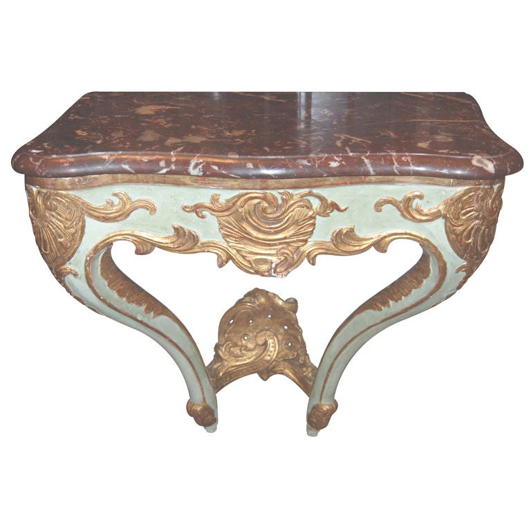 19th c. Painted and Gilded Console For Sale