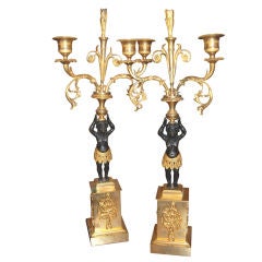 Pair Empire Au Bon Sauvage Candlesticks 7