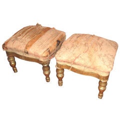 Pair of 19th c. Gilded Stools