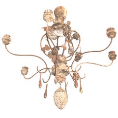 19th c. Wood and Iron Chandelier